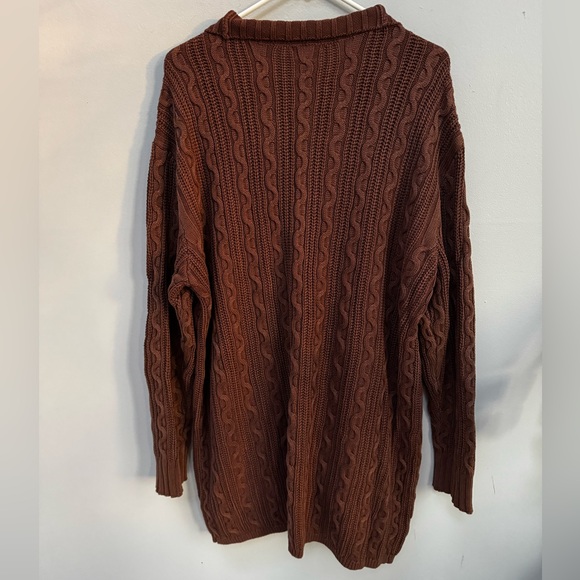 BRAND NEW Paige Brown Newman Cable Knit Cardigan Sweater in XL - Picture 5 of 5